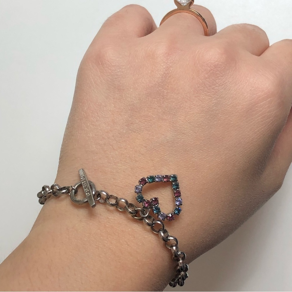 Guess| Vintage Links CZ Heart Bracelet